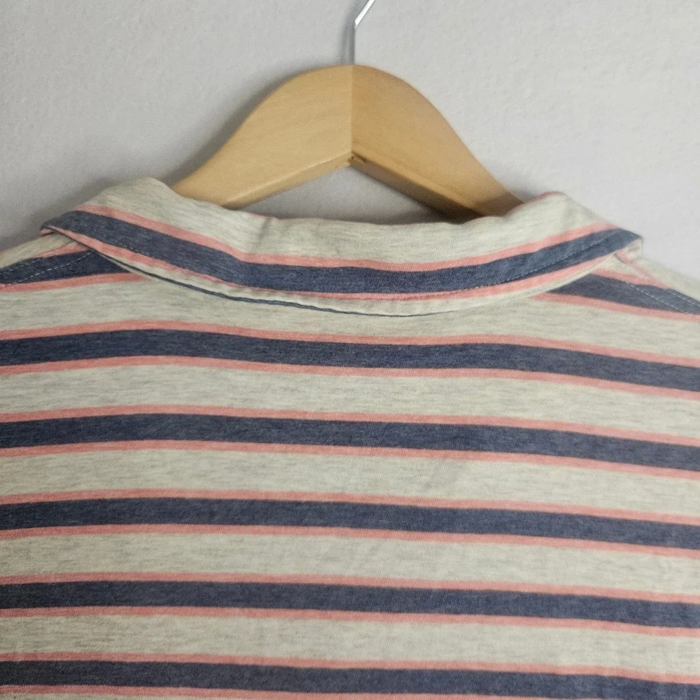 Patagonia Mens Organic Cotton Striped‎ Polo Shirt XL Blue Pink STY52776 SP18